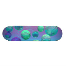 Ocean Dreams - Aqua and Violet Ocean Fantasy Custom Skateboard