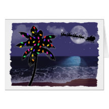 Ocean Moonlight Christmas Holiday Card