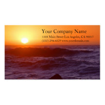 Ocean Sea Waves Sunset Rocky Coast Shore Shoreline Business Cards