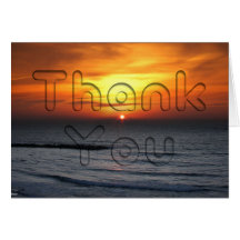 Ocean Sunset Thank You Greeting Cards