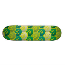 Ocean Swirls Green Skateboard