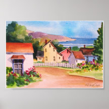 Ocean View Village Houses Print