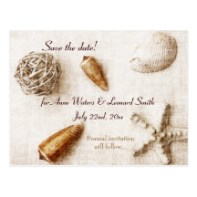 ocean whisper - elegant seashells save the date post card