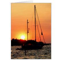 Ocracoke Harbour Sunset Greeting Cards