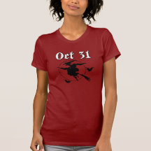Oct 31 Flying Witch Tee Shirt