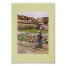 October with Woman in Her Garden Photo