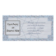 Octogram, Blue Personalized Photo Card