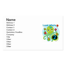 Octopus 2nd Birthday T shirts and Gifts Business Card Templates