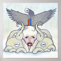Octopus Girl Print