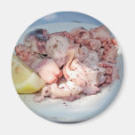 Octopus Salad With A Slice Of Lemon Fridge Magnet