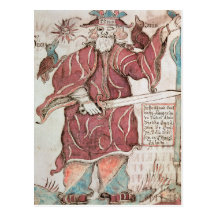 Odin, with his two crows, Hugin  and Munin Postcards