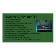 ODOUGH SOUND PRODUCTIONS BUSINESS BEAT CARDS. BUSINESS CARDS