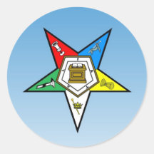 OES Order of the Eastern Star Blue Round Sticker