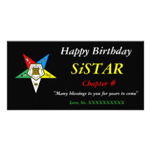 OES Order of the Eastern Star Happy Birthday Photo Card Template
