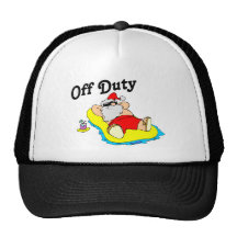 Off Duty Santa (Sunbathing) Trucker Hats
