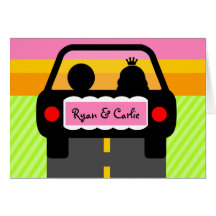 OFF INTO THE SUNSET THANK YOU GREETING CARDS