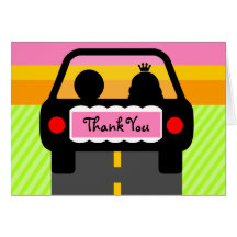 OFF INTO THE SUNSET THANK YOU GREETING CARDS