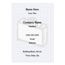 Office Briefcase or Travel Suitcase Sketch. Blue. Business Cards
