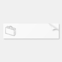 Office Briefcase or Travellers Suitcase. Sketch. Bumper Stickers