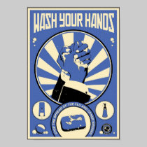Office Propaganda: Wash your hands (blue) posters