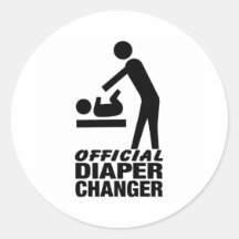 Official Diaper Changer Round Sticker