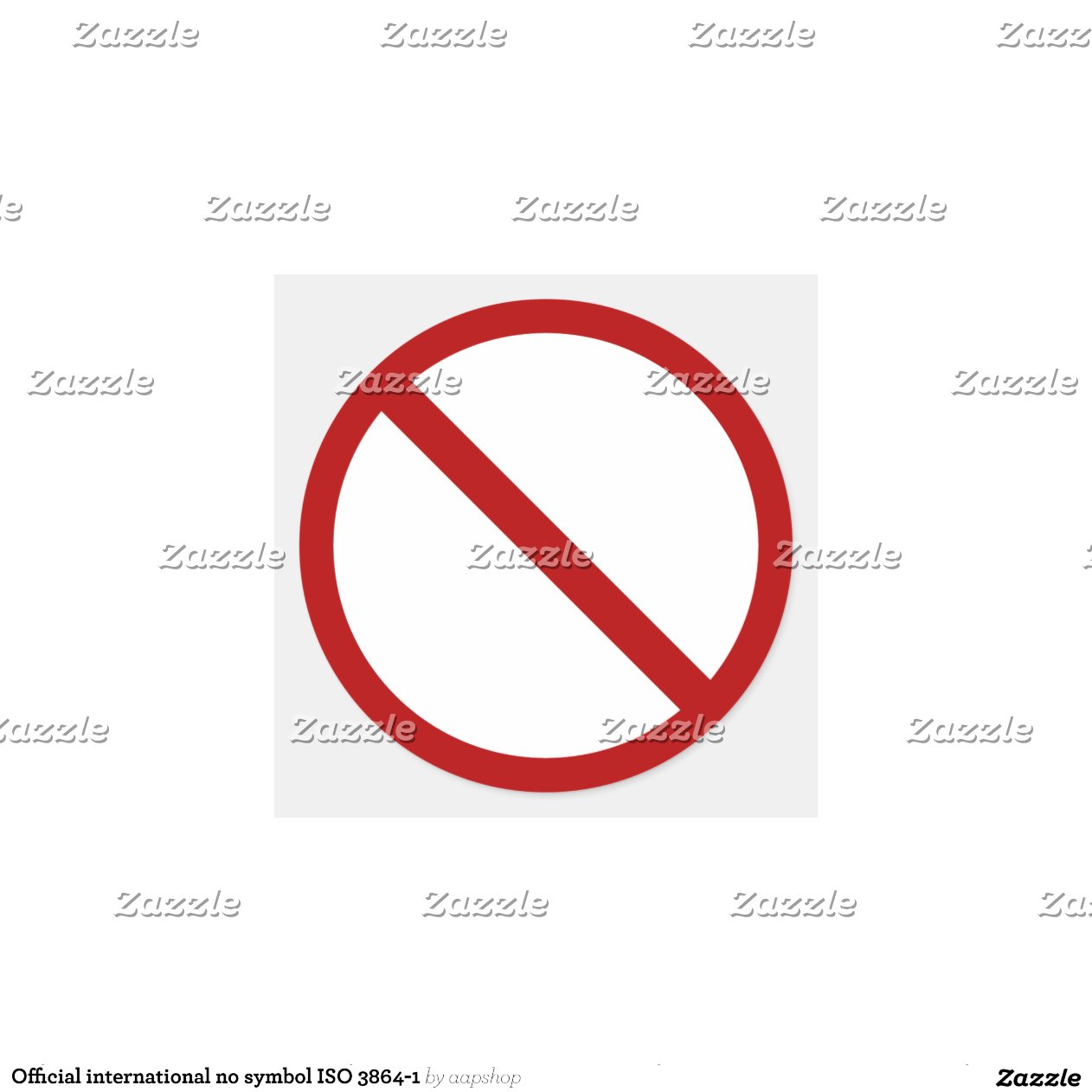 Official international no symbol ISO 3864-1 Round Sticker | Zazzle