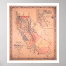 Official Map of California Poster
