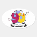 Officially 90 Birthday Banner Oval Stickers