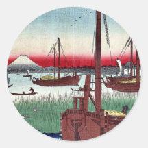 Offing of Tsukuda by Ando,Hiroshige Stickers