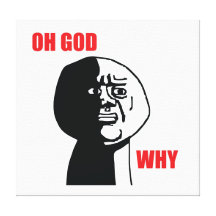 Oh God Why - Wrapped Canvas Gallery Wrap Canvas