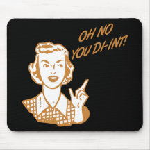 OH NO YOU DI-INT! Retro Housewife Orange Mousemats