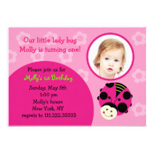 Oh So Sweet Ladybug Birthday Party Invitations