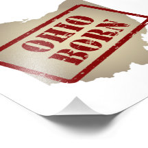 Ohio Born - Stamp on Map Photo