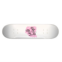 Ohio Girl with Scribbled Ohio Map Skateboards