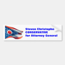 Ohio_State_Flag, Steven ChristopherCONSERVATIVE... Bumper Sticker
