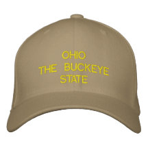 OHIO THE BUCKEYE STATE EMBROIDERED BASEBALL CAPS