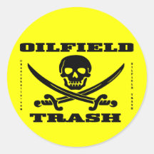 Oil Field Trash Hard Hat Sticker,Skull,Bones,Oil