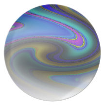 Oil Slick Rainbow Fade Dinner Plate