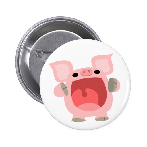 "OINK!!!" Cute Cartoon Pig Button Badge
