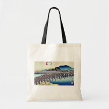 Okazaki by Ando, Hiroshige Ukiyoe Bags