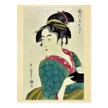 Okita of Naniwa ya by Kitagawa, Utamaro Ukiyoe Post Cards