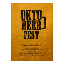 Oktoberfest Beer Drinking Gold Party Invitation