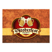 Oktoberfest Beer Party Double Mug Toast Custom Announcements