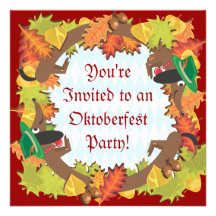 Oktoberfest dachshund Party Invitation