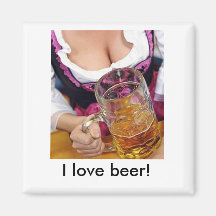 Oktoberfest, I love beer! Fridge Magnets