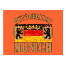 Oktoberfest Munich Distressed Look Design Post Cards