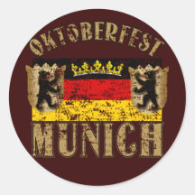 Oktoberfest Munich Distressed Look Design Stickers