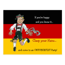 Oktoberfest Party Invitation Postcards