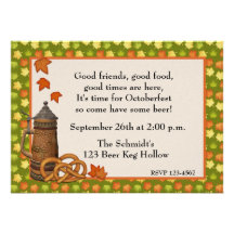 Oktoberfest Stein Pretzels Invitation