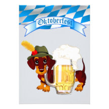 Oktoberfest with Daschund and Beer Stein Personalised Announcement